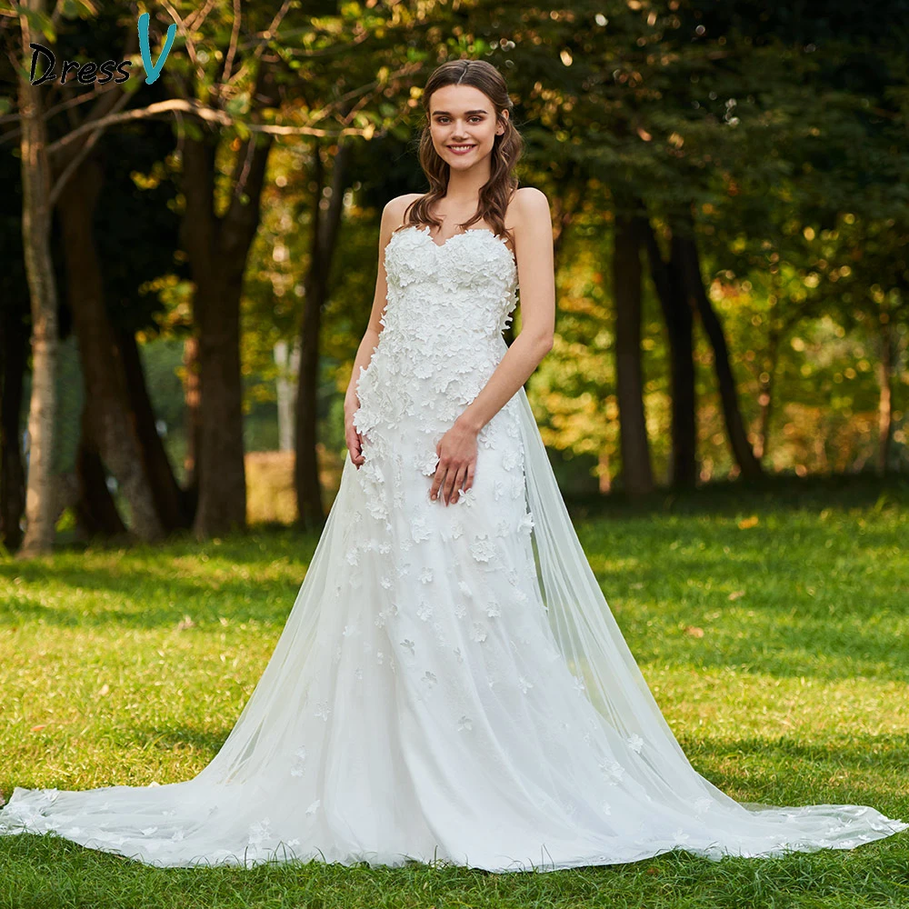 Dressv ivory wedding dress sweetheart neck a line watteau bridal flower elegant outdoor&church appliques lace wedding dress
Dressv ivory wedding dress sweetheart neck a line watteau bridal flower elegant outdoor&church appliques lace wedding dress