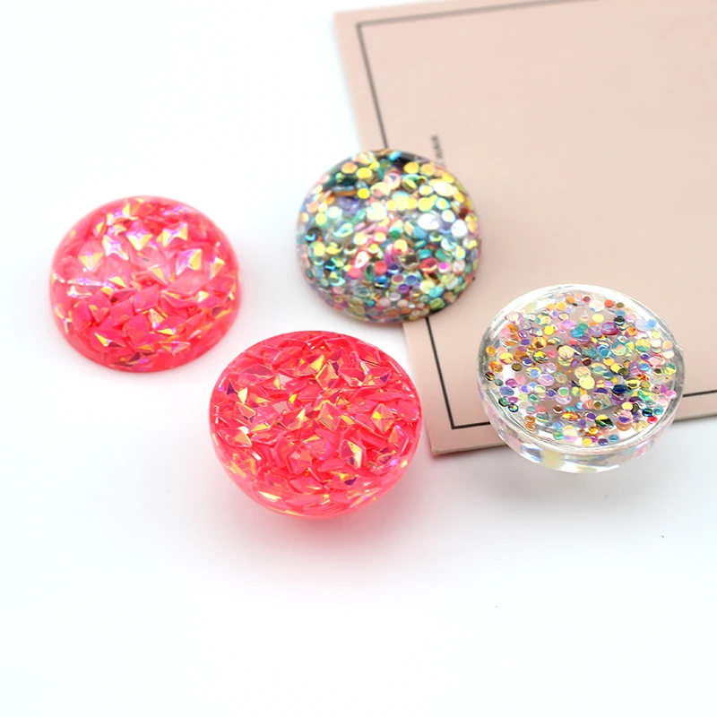 10pcs Transparent Resin Half Pill Sequin Mermaid Ji Patch Earrings For Women Sweet Material Diy Handmade Jewelry Accessories | Украшения и