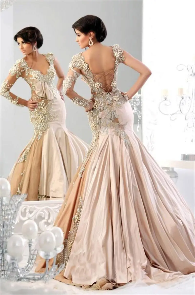 2016 New Arrival Sexy Backless V Neck Full Sleeves Mermaid Dubai Arabic Evening Dresses With Embroidery And Pearls Formal Dress
2016 New Arrival Sexy Backless V Neck Full Sleeves Mermaid Dubai Arabic Evening Dresses With Embroidery And Pearls Formal Dress