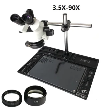 Professional 3.5X-90X Trinocular Microscopio Stereo Vertical Zoom Microscope +Single dual arm support+144 Led ring lights
Professional 3.5X-90X Trinocular Microscopio Stereo Vertical Zoom Microscope +Single dual arm support+144 Led ring lights