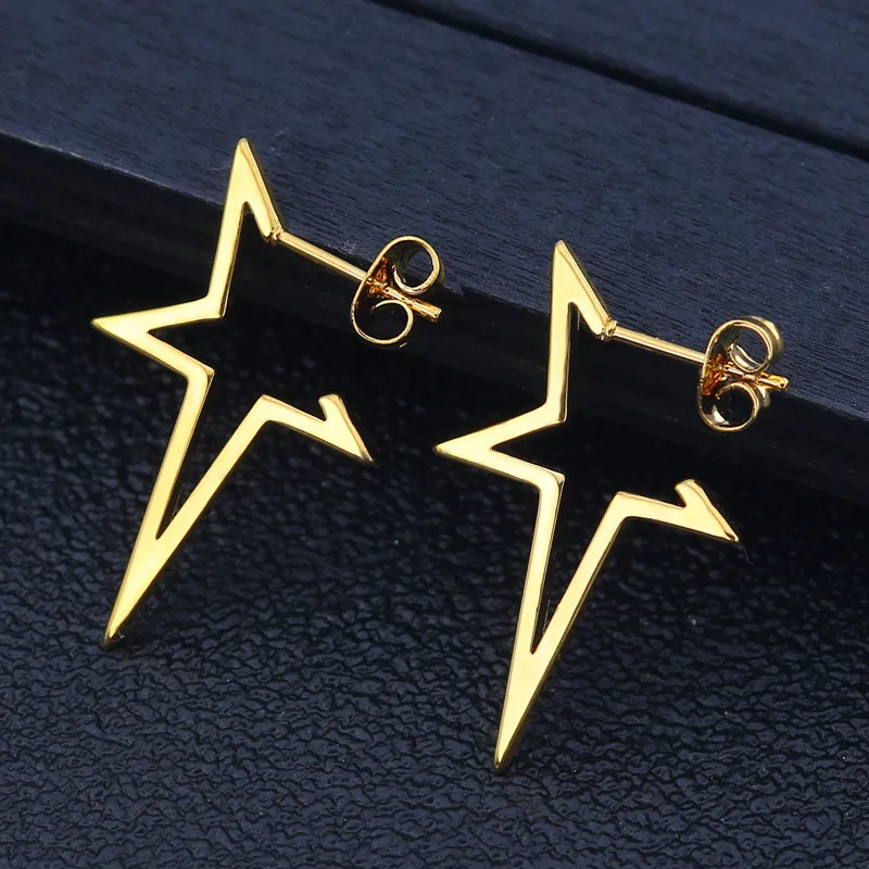 Fashion Stainless Steel Free Five-pointed Star Earrings Simple Exaggerated Star Earrings Ear Jewelry For Women Brincos E18244
Fashion Stainless Steel Free Five-pointed Star Earrings Simple Exaggerated Star Earrings Ear Jewelry For Women Brincos E18244