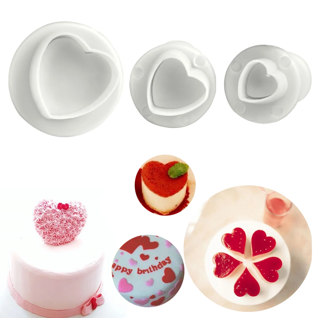 3Pcs/Set Heart Cake Sugar Sugarcraft Plunger Cookie CuttHeart-shaped spring embossing mold Fondant cake mold pastry Baking DIY
3Pcs/Set Heart Cake Sugar Sugarcraft Plunger Cookie CuttHeart-shaped spring embossing mold Fondant cake mold pastry Baking DIY