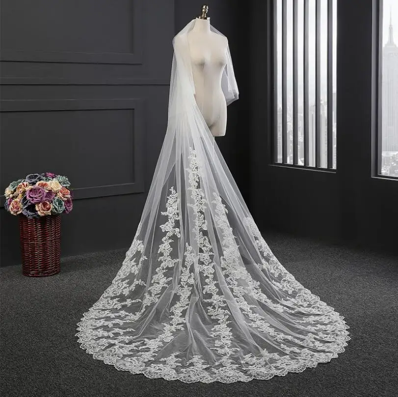 High Quality Customized Two Layers Cathedral Long Lace Wedding Veil Voile De Mariee Bridal Veil Veu De Noiva
High Quality Customized Two Layers Cathedral Long Lace Wedding Veil Voile De Mariee Bridal Veil Veu De Noiva