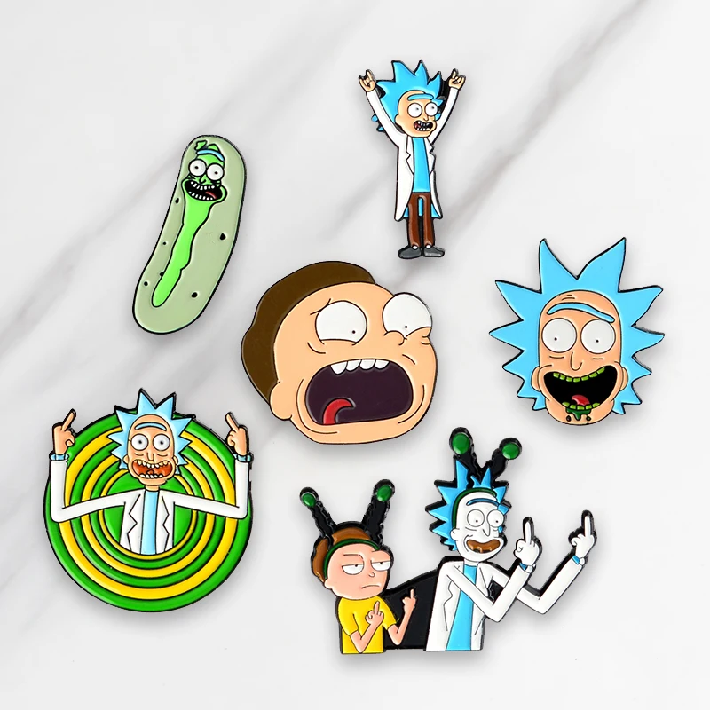 Rick and Morty Soft Enamel Brooch Science fiction adventure comedy Pins for clothes Shirt Bag Hat Badge Jewelry Gift for Friends
Rick and Morty Soft Enamel Brooch Science fiction adventure comedy Pins for clothes Shirt Bag Hat Badge Jewelry Gift for Friends