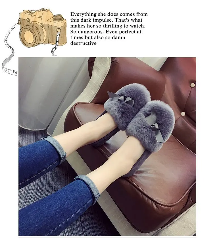 Fashion Lady Flcok Ankle Slip-On Booties 2018 New Autumn And Winter Women Warm Round Toe Short Plush Solid Shoe Size 35-40 M8D58 (9)