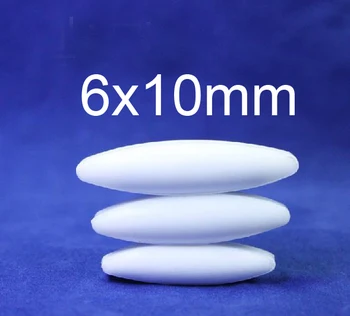20pcs/lot PTFE Magnetic Stir bar, polytef Stirring bar 6mmx10mm, egg shape