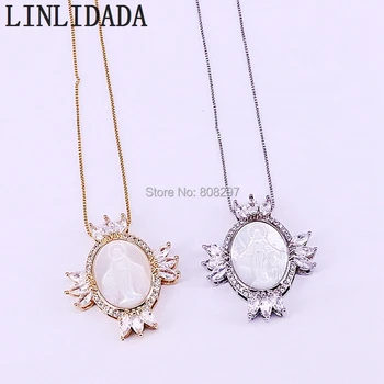 New Arrival 5Pcs Mix Color Metal Plated CZ Zircon Micro Pave Jesus Pattern Shell Elegant Jewelry Pendant Necklace
New Arrival 5Pcs Mix Color Metal Plated CZ Zircon Micro Pave Jesus Pattern Shell Elegant Jewelry Pendant Necklace