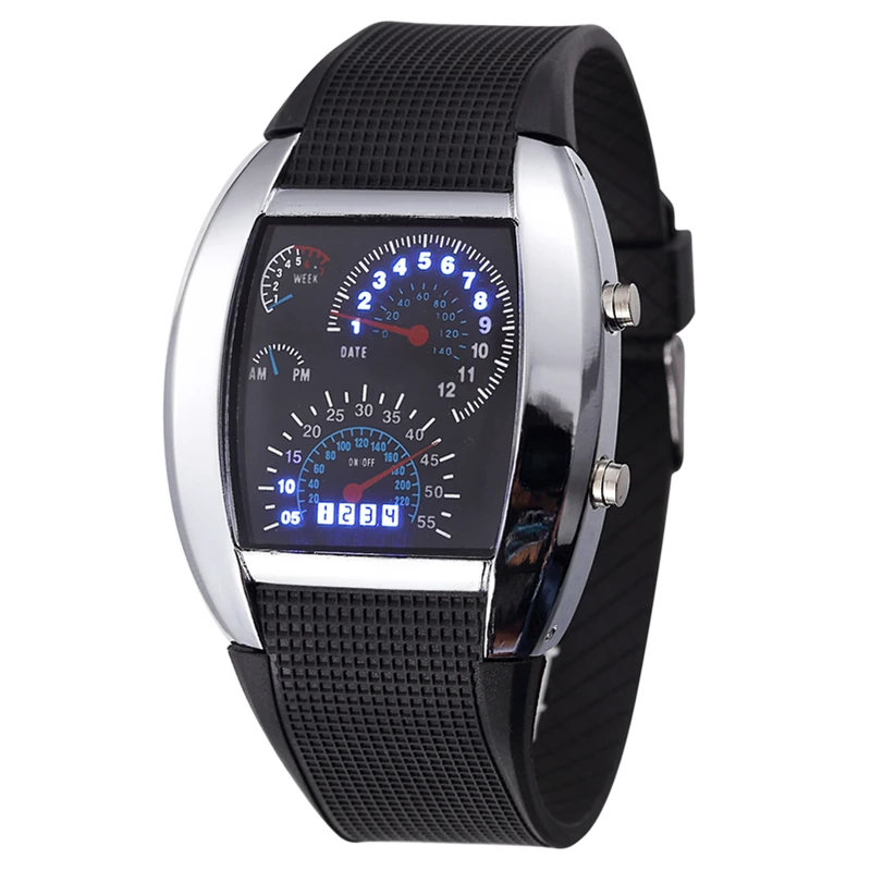 Men Sports Watches LED Digital Watch Men's Race Speed Car Meter Dial Silicone Strap Male Military Wristwatch Relogio Masculino
Men Sports Watches LED Digital Watch Men's Race Speed Car Meter Dial Silicone Strap Male Military Wristwatch Relogio Masculino