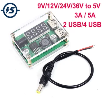 Buck Coverter Board Power Converter DC-DC Step Down Power USB Supply Module 9V/12V/24V/36V/48V/60V to 5V 3A 5A
Buck Coverter Board Power Converter DC-DC Step Down Power USB Supply Module 9V/12V/24V/36V/48V/60V to 5V 3A 5A