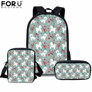 FORUDESIGNS Cute 3D Bichon Frise Prints School Bag for Girls Flower Dog Children Kids Book Bags White Schoolbag Set 1-6 Grade
FORUDESIGNS Cute 3D Bichon Frise Prints School Bag for Girls Flower Dog Children Kids Book Bags White Schoolbag Set 1-6 Grade