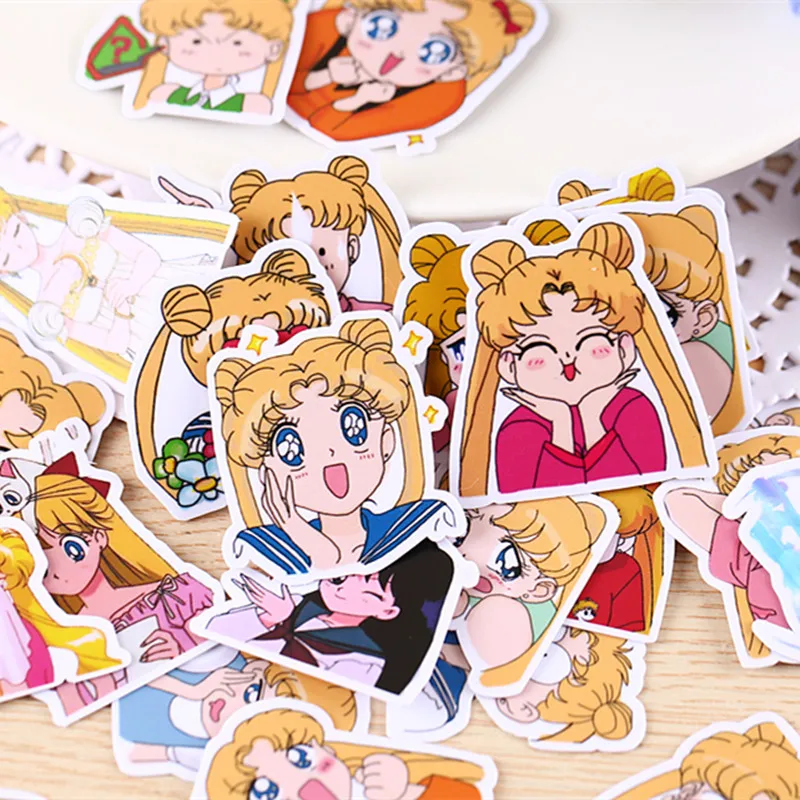 40pcs/set Anime Sailor Moon Sticker Cartoon DIY Scrapbook Craft Decor xkj
