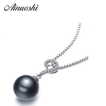 AINUOSHI 925 Sterling Silver 18 Inches Link Chain Tahiti Black Pearl 10mm Perfect Round Pearl Women Engagement Necklace Pendants
AINUOSHI 925 Sterling Silver 18 Inches Link Chain Tahiti Black Pearl 10mm Perfect Round Pearl Women Engagement Necklace Pendants