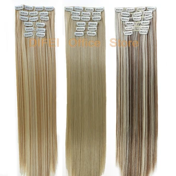 DIFEI 60cm 6 Pcs/Set 16 Clips Clip In Hair Extensions Long Gold Brown Hair 16 Wigs Synthetic Wig Fake Clips Hair Piece
DIFEI 60cm 6 Pcs/Set 16 Clips Clip In Hair Extensions Long Gold Brown Hair 16 Wigs Synthetic Wig Fake Clips Hair Piece
