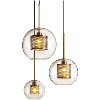 Nordic Modern New classical Foyer Bedroom Pendant lights Creative Clear glass shade Droplight Gold silver lamp body E27 LED Bulb
Nordic Modern New classical Foyer Bedroom Pendant lights Creative Clear glass shade Droplight Gold silver lamp body E27 LED Bulb