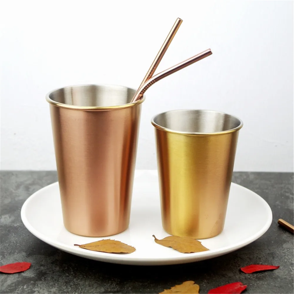 Rose Gold Stainless Steel Cup with Straw Scandinavian 350ml 500ml Metal Water Cups Vogue Coffee Milk Beer Juice Cup Straw Random
Rose Gold Stainless Steel Cup with Straw Scandinavian 350ml 500ml Metal Water Cups Vogue Coffee Milk Beer Juice Cup Straw Random