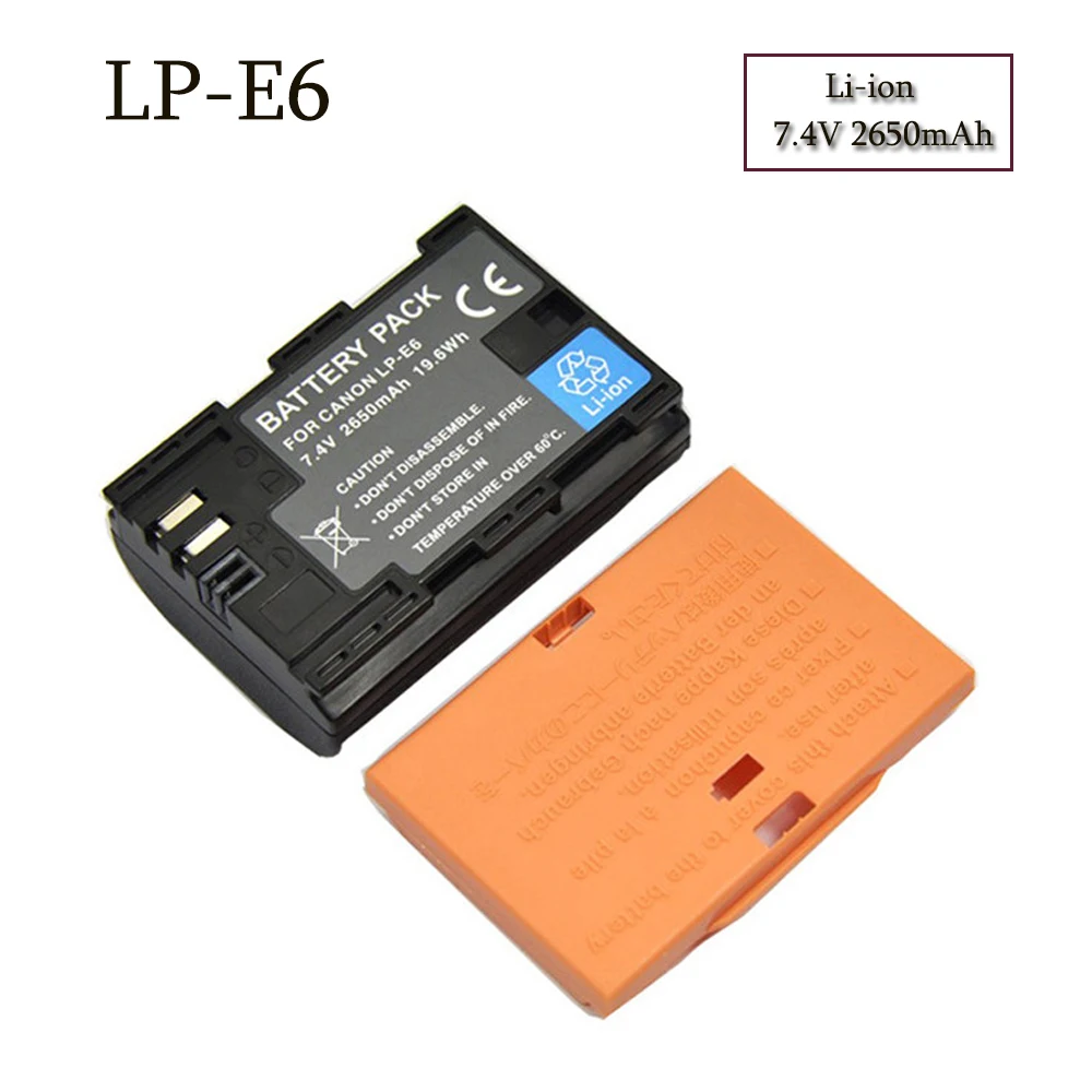 Высокое качество 7 4 V 2650mAh LP-E6 батарея камеры для Canon EOS 5D Mark II III 7D 60D | Электроника