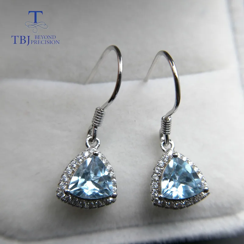 TBJ, natural good color sky blue topaz gemstone simple design earring in 925 sterling silver,fine jewelry for women with box 
TBJ, natural good color sky blue topaz gemstone simple design earring in 925 sterling silver,fine jewelry for women with box