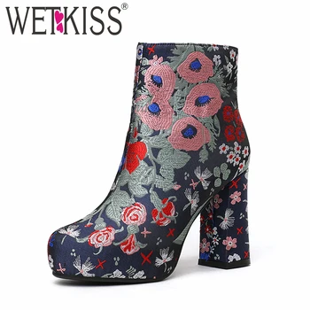 WETKISS Embroider Thick High Heels Women Boots Platform Autumn Zip High Neck Footwear Retro Bootie Warm Square Toe Shoes Woman
WETKISS Embroider Thick High Heels Women Boots Platform Autumn Zip High Neck Footwear Retro Bootie Warm Square Toe Shoes Woman