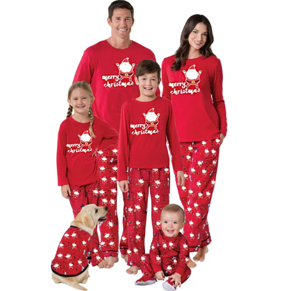 Фото 2018 повседневные мужские топы с Санта Клаусом блузка штаны Семейные пижамы одежда
