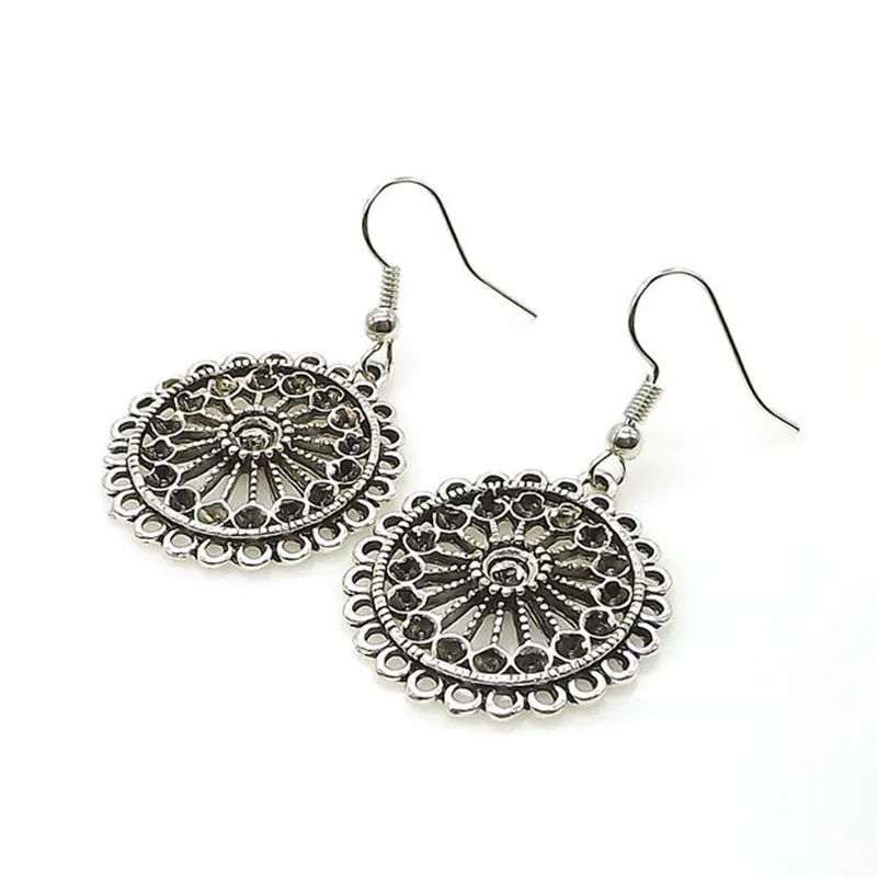 ChimJewelry-Boucles d'oreilles en argent tibétain vintage, nouveau design, simple, en métal, géométrique, maxi, bijoux, breloque goutte, 2018 3