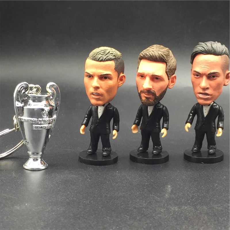 Soccerwe Football Star Doll 6.5 cm Height Ronaldo Messi Neymar Big Ear Trophy Choices Black Suit Best Men Soccer Player Collect
Soccerwe Football Star Doll 6.5 cm Height Ronaldo Messi Neymar Big Ear Trophy Choices Black Suit Best Men Soccer Player Collect
