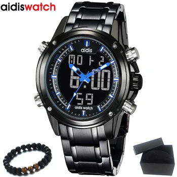 Top Luxury Brand AIDIS Men Watch Quartz Watches Sport Military Watch LED Male Clock dual display Electronic WristWatches Clock
Top Luxury Brand AIDIS Men Watch Quartz Watches Sport Military Watch LED Male Clock dual display Electronic WristWatches Clock