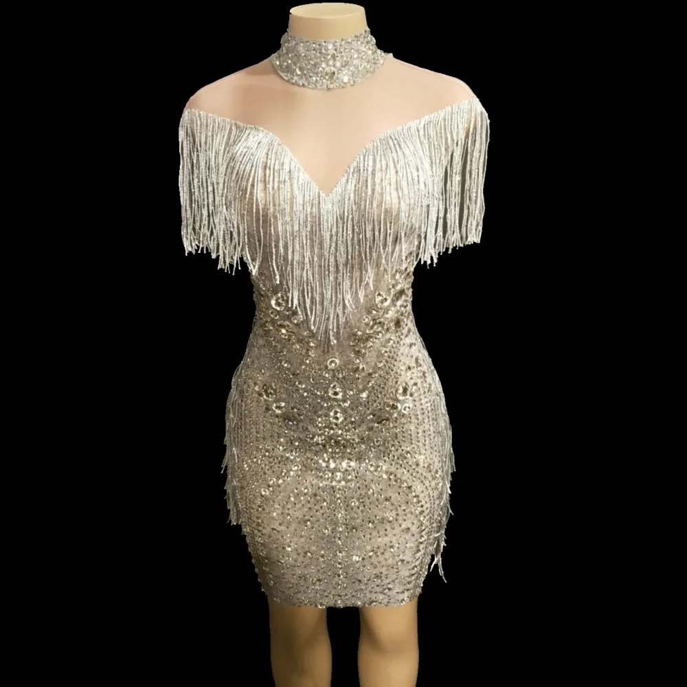 Women Sexy Mesh See Through Fringes Dress Sparkly Crystal Birthday Celebrate Dresses Evening Prom Party Sleeveless Tassel Outfit
Women Sexy Mesh See Through Fringes Dress Sparkly Crystal Birthday Celebrate Dresses Evening Prom Party Sleeveless Tassel Outfit