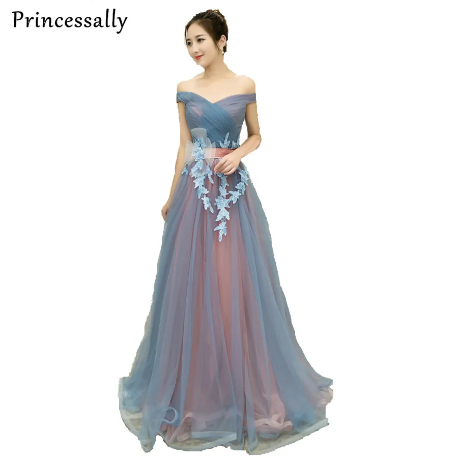 Elegant Evening Dresses Off the Shoulder Appliques The Bride Elegant Tulle Lace Appliques Long Prom Dresses Party Gown New 2017
Elegant Evening Dresses Off the Shoulder Appliques The Bride Elegant Tulle Lace Appliques Long Prom Dresses Party Gown New 2017
