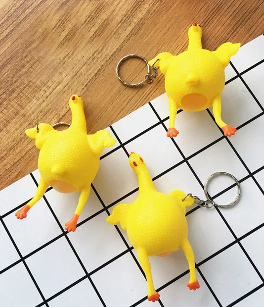 Yellow Cute New Lay Eggs Fashion Silicone Trick Key Ring Key Chain Release Pressure Chicken Funny Novelty Hot
Yellow Cute New Lay Eggs Fashion Silicone Trick Key Ring Key Chain Release Pressure Chicken Funny Novelty Hot