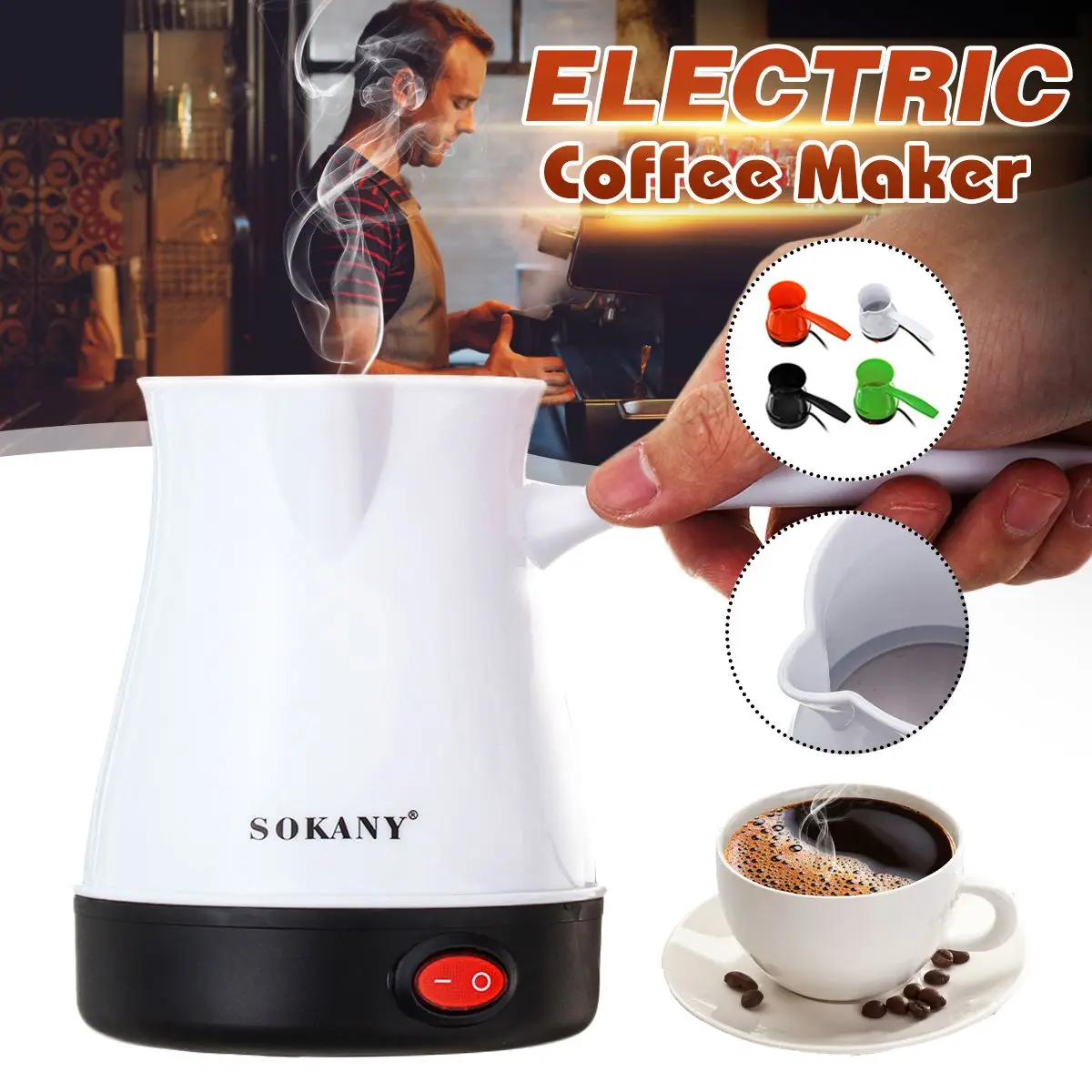Electric Turkish Greek Coffee Maker Machine Espresso Tea Moka Multifunction Pot Anti-slip base Food Grade ABS+Stainless steel
Electric Turkish Greek Coffee Maker Machine Espresso Tea Moka Multifunction Pot Anti-slip base Food Grade ABS+Stainless steel