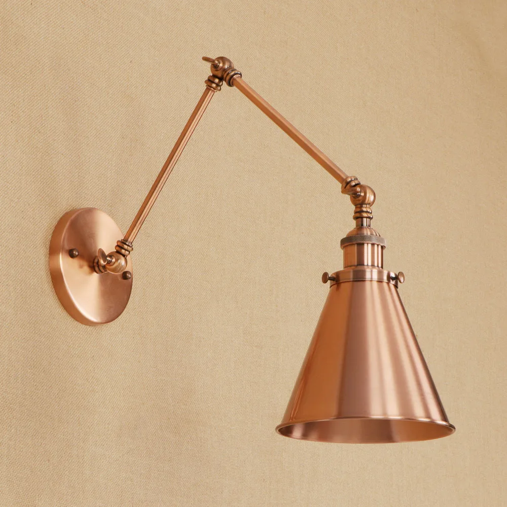 Vintage Double Arms Adjustable Lampshade Wall Lamp Red Bronze Retro Iron American Country Industrial Decor Dining Room Lights
Vintage Double Arms Adjustable Lampshade Wall Lamp Red Bronze Retro Iron American Country Industrial Decor Dining Room Lights