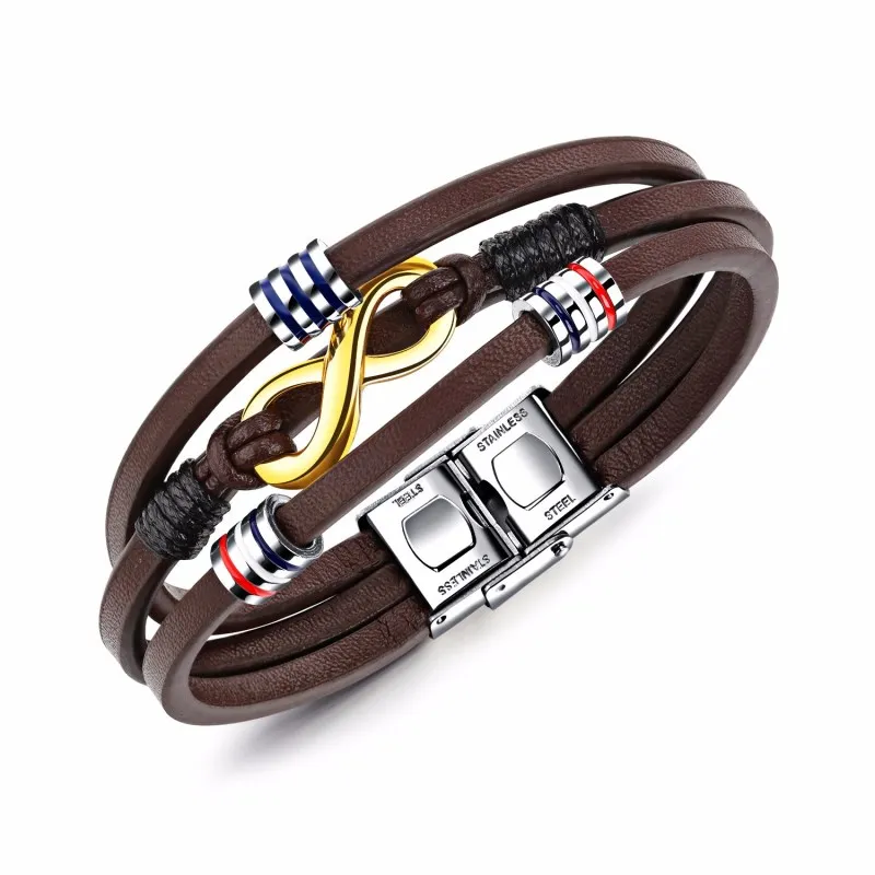 Thomas Leather Bracelet with Brown Multilayer Eternity, Rebel Heart Style Jewelry Gift for Men Women Punk 00514267
Thomas Leather Bracelet with Brown Multilayer Eternity, Rebel Heart Style Jewelry Gift for Men Women Punk 00514267