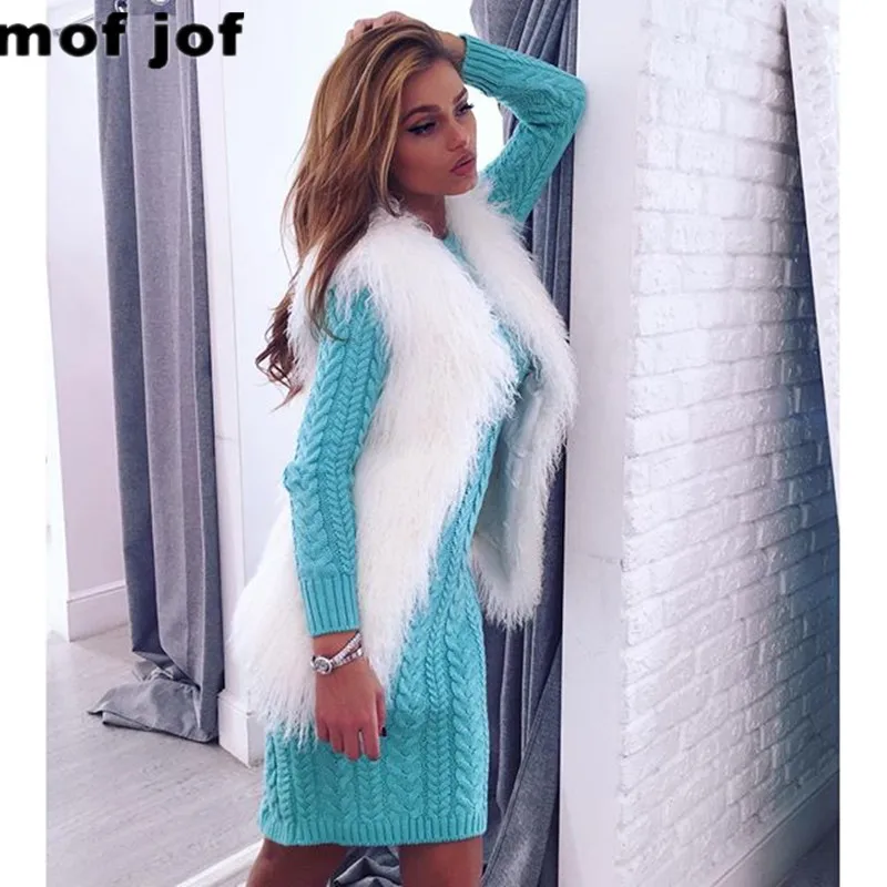Women's Twist Knitted Sweater Medium-Long 7 Colors