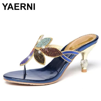 YAERNI Summer Shoes New Lady Thin Heel Pumps Sexy Crystal Rhinestone Design Women Shoes Elegant Ladies Flip Flop Slippers E864
YAERNI Summer Shoes New Lady Thin Heel Pumps Sexy Crystal Rhinestone Design Women Shoes Elegant Ladies Flip Flop Slippers E864