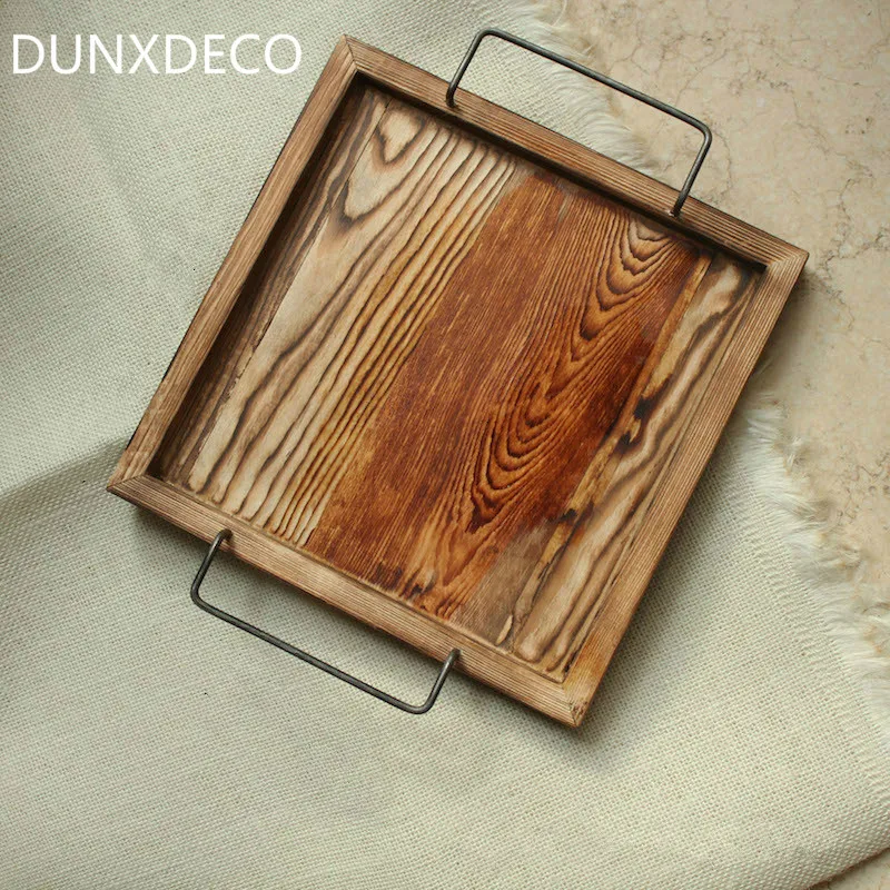 DUNXDECO Home Office Storage Wooden Tray Fruit Bread Holder Key Accessories Cup Cake Vintage Container Table Decoration Photoing
DUNXDECO Home Office Storage Wooden Tray Fruit Bread Holder Key Accessories Cup Cake Vintage Container Table Decoration Photoing