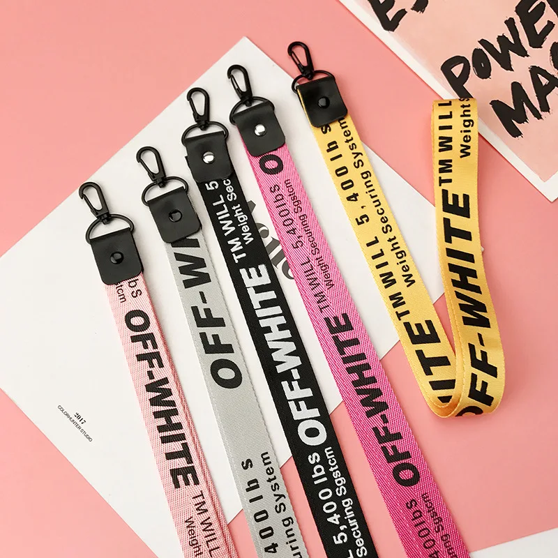 Brand Trendy Off White Ribbon Key Chains Black Alloy Lobster Buckle Phone Case Wallet Key Rings For Car Key Bags Holder Chaveiro
Brand Trendy Off White Ribbon Key Chains Black Alloy Lobster Buckle Phone Case Wallet Key Rings For Car Key Bags Holder Chaveiro