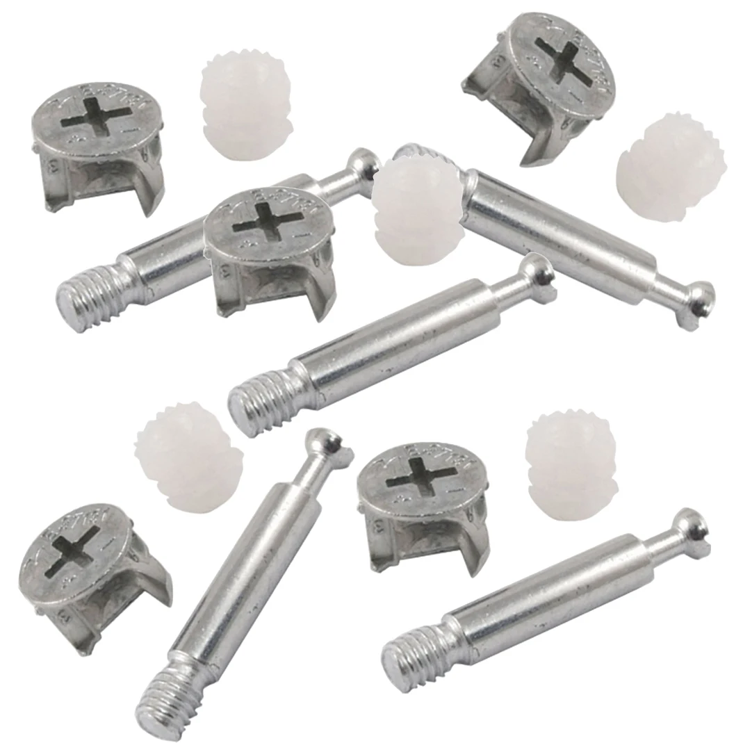 Furniture Cabinet Cam Fitting Connector Dowel Pre-inserted Nut Set 5-500x 