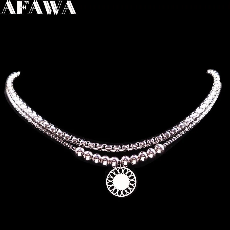 2019 New Fashion Sunflowe Stainless Steel Necklace Women Double Silver Color Charm Necklace Jewelry accesorios mujer N17921
2019 New Fashion Sunflowe Stainless Steel Necklace Women Double Silver Color Charm Necklace Jewelry accesorios mujer N17921
