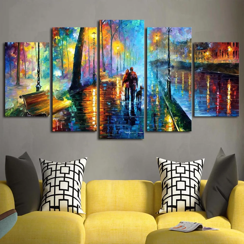 Canvas Prints Painting Framework Home Decor Wall Art 5 Pieces Walking In The Rain Nightscape Pictures Abstract Color Tree Poster
Canvas Prints Painting Framework Home Decor Wall Art 5 Pieces Walking In The Rain Nightscape Pictures Abstract Color Tree Poster