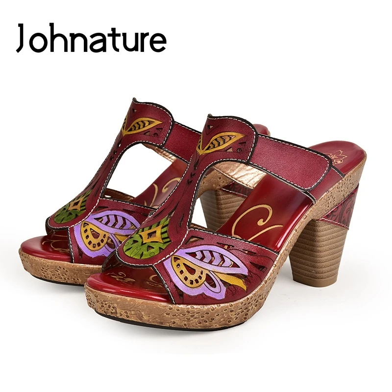 Johnature Genuine Leather 2019 New Hand-painted Summer Slippers Outside Flower Sandals Super High Heels Slides Women Shoes
Johnature Genuine Leather 2019 New Hand-painted Summer Slippers Outside Flower Sandals Super High Heels Slides Women Shoes