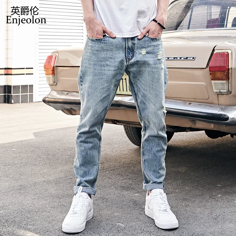 Enjeolon Brand Jeans Men 2019 New Hole Blue Cotton Denim Pants Casual Streetwear Fashion Male Long Trousers K6625
Enjeolon Brand Jeans Men 2019 New Hole Blue Cotton Denim Pants Casual Streetwear Fashion Male Long Trousers K6625