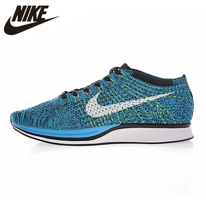 

Nike Flyknit Racer Men's Running Shoes , Outdoor Sneakers Shoes, Dark Blue/Blue, Non-Slip, Shock Absorbed 526628 102 526628-402