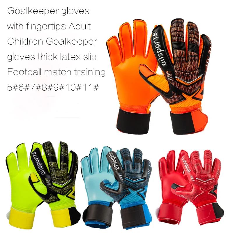 Goalkeeper gloves with fingertips adult children goalkeeper gloves thick latex slippery football training
Goalkeeper gloves with fingertips adult children goalkeeper gloves thick latex slippery football training