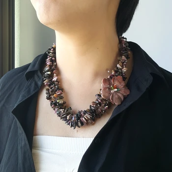 Lii Ji Natural Multi Color Tourmaline Crystal Jasper Flower 3 Rows Necklace with Shell Toggle Clasp 56cm
Lii Ji Natural Multi Color Tourmaline Crystal Jasper Flower 3 Rows Necklace with Shell Toggle Clasp 56cm