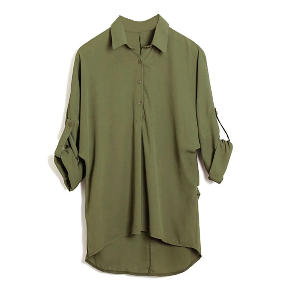 5XL Plus Size Brand Shirt Long Sleeve Women Chiffon Shirt Turn-down Collar Asymmetric Casual Loose Top Camisas Femininas 2019
5XL Plus Size Brand Shirt Long Sleeve Women Chiffon Shirt Turn-down Collar Asymmetric Casual Loose Top Camisas Femininas 2019