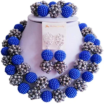 On Sale Royal Blue Silver Color Crystal Nigerian Women Wedding Beads Jewelry Sets 2C-ZZSJ-46
On Sale Royal Blue Silver Color Crystal Nigerian Women Wedding Beads Jewelry Sets 2C-ZZSJ-46