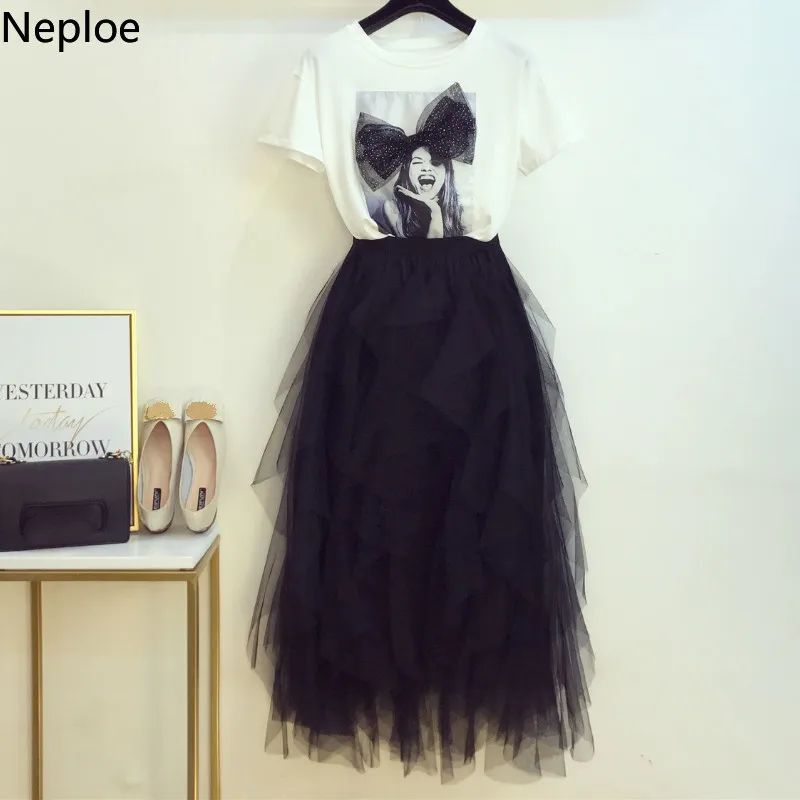 Neploe New Women's Two Pieces Sets Pink Outfits 3D Bow T-shirt +high Waist Mesh Tulle Skirt Summer Elegant Matching Sets 38842
Neploe New Women's Two Pieces Sets Pink Outfits 3D Bow T-shirt +high Waist Mesh Tulle Skirt Summer Elegant Matching Sets 38842