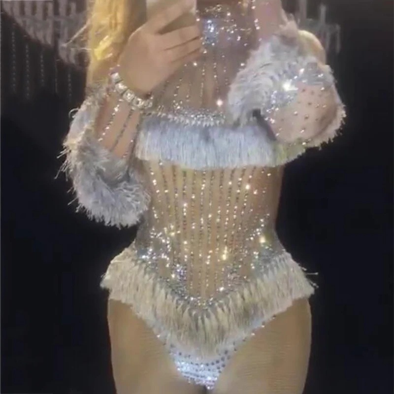 Jazz Dance Costumes Luxury Sparkly Crystals Tassel Bodysuit Party Costume Silver Diamonds Leotard Sexy Nightclub Jumpsuit DN2000
Jazz Dance Costumes Luxury Sparkly Crystals Tassel Bodysuit Party Costume Silver Diamonds Leotard Sexy Nightclub Jumpsuit DN2000