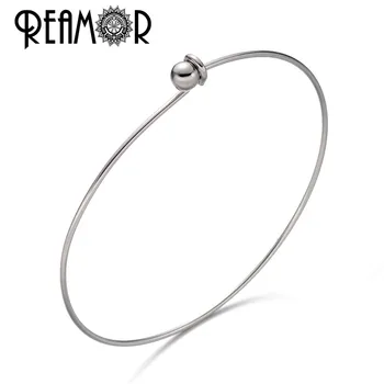 REAMOR 316l Stainless Steel Adjustable Open Cuff Buckle Bangles With Beads Charms Metal Expandable Wire Bracelets For Women
REAMOR 316l Stainless Steel Adjustable Open Cuff Buckle Bangles With Beads Charms Metal Expandable Wire Bracelets For Women