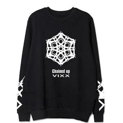 Fashion kpop vixx 2nd album chained up member name printing o neck sweatshirt lovers pullover hoodie fans clothes | Женская одежда